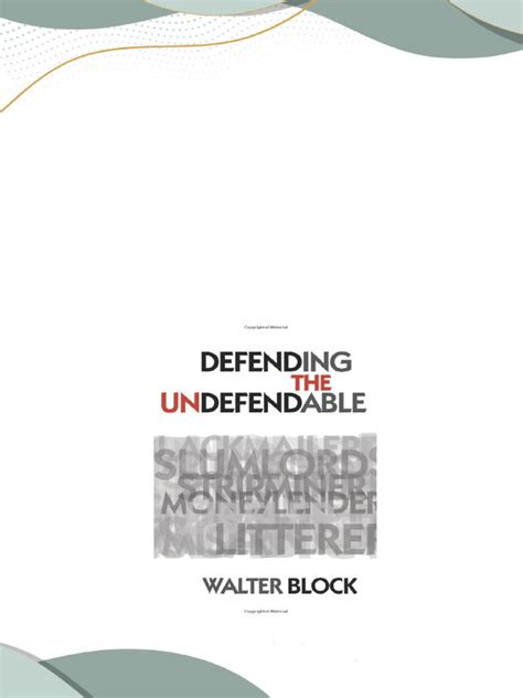 Get Defending the Undefendable 3rd Edition Walter Block free all ...