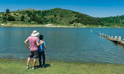 Family fishing at Irvine Lake