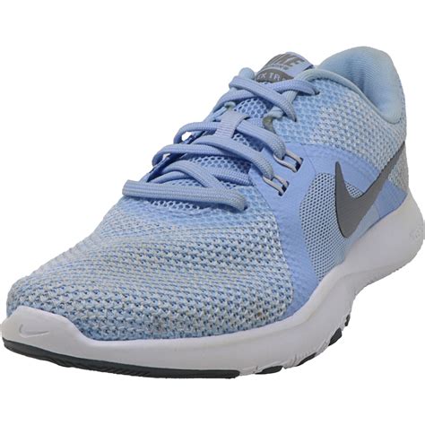 Nike - Nike Women's Flex Trainer 8 Royal Tint / Metallic Grey Ankle-High Mesh Training Shoes ...