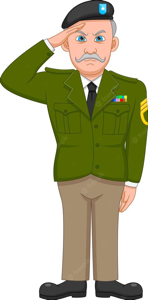 Premium Vector | Military man retired cartoon on white background