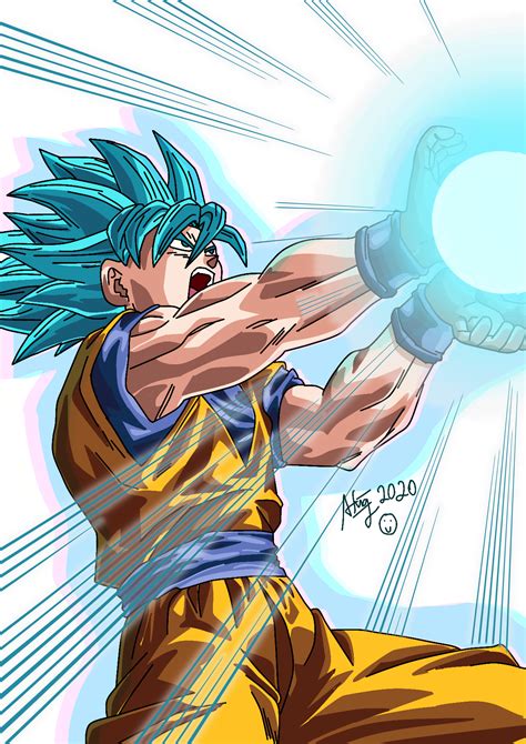 Super Saiyan Blue Goku Kamehameha by Afiq1818 on DeviantArt