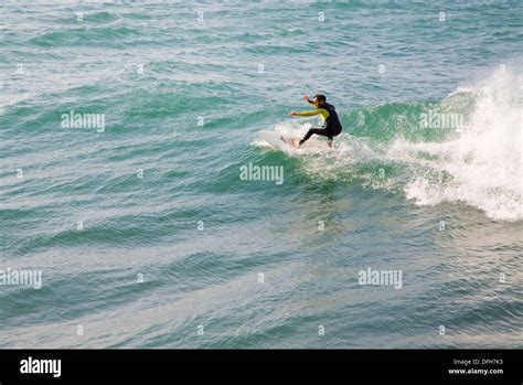 Surfing Porthleven Cornwall England Stock Photo - Alamy