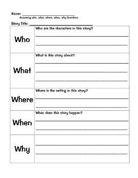 Answering 5Wh questions | Reading comprehension worksheets, Classroom ...