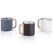 Vacuum Mug with Beech Wood Handle With Lid Household Corporate Gifts Singapore