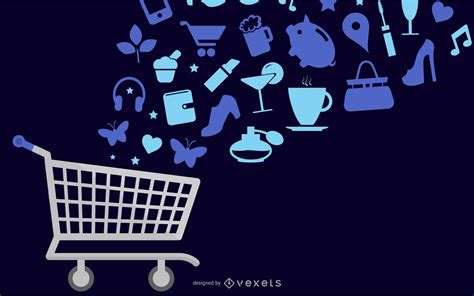 Shopping Cart Wallpaper Vector Download