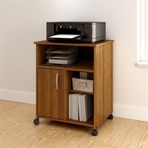 Cherry Brown Printer Stand on Wheels - Axess | RC Willey Furniture Store