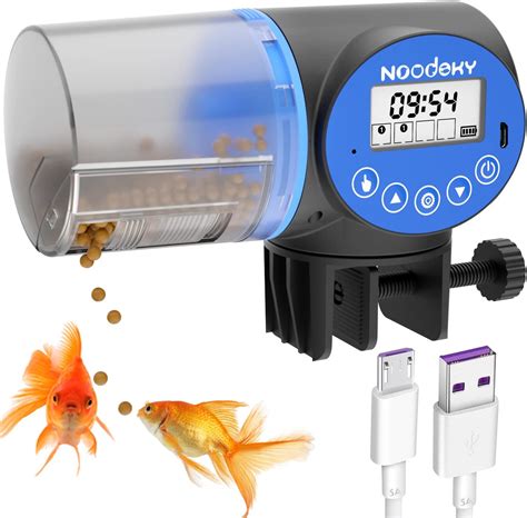 Amazon.com : Noodoky USB Charging Automatic Fish Feeder, Auto Fish Food ...