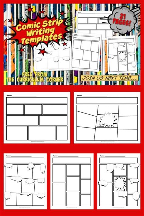 Templates for Comic Strips - The Curriculum Corner 4-5-6