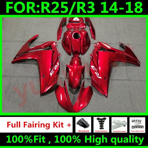 New Abs Motorcycle Full Fairings Kit Fit For Yamaha Yzf R3 2015 2016 ...