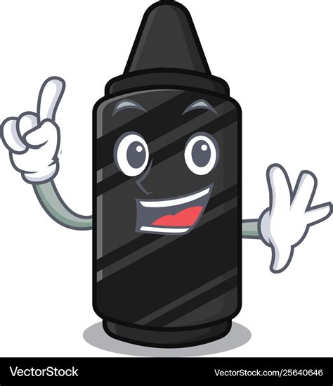 Finger black crayon isolated in cartoon Royalty Free Vector