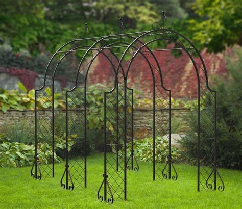 Panacea Triple Lattice Black Metal Garden Tunnel Arch | Garden arches ...