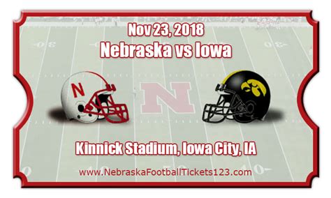 Nebraska Cornhuskers vs Iowa Hawkeyes Football Tickets | Nov 23, 2018