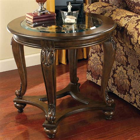 Signature Design by Ashley Norcastle T499-6 Round End Table With Glass Top | Beck's Furniture ...