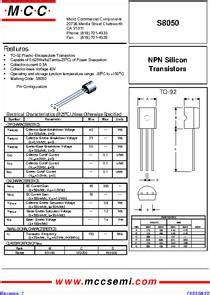 S8050 datasheet - Package Type : TO-92 Plastic-encapsulate Bipolar Transistor,