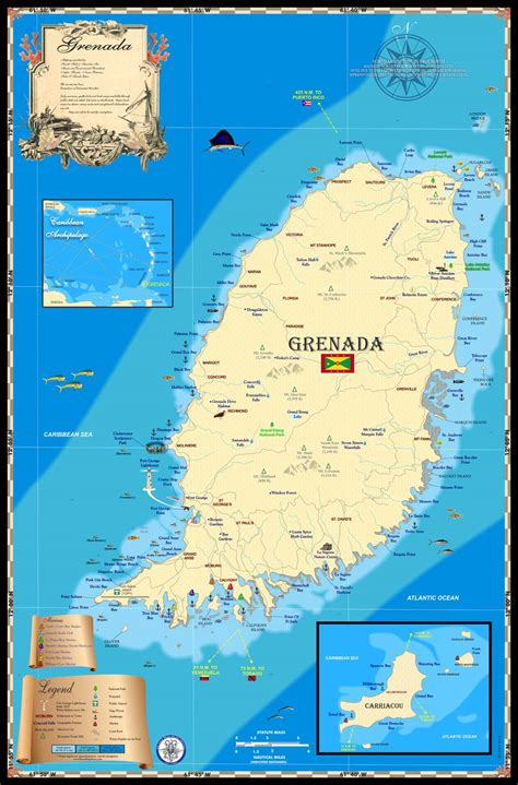 Grenada Map - Island Map Store