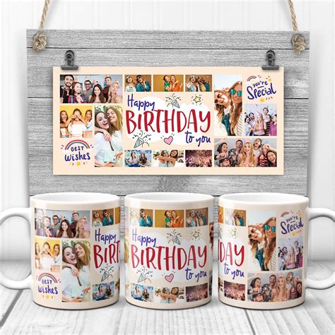 "Happy Birthday To You" Custom Photo Collage Mug | Birthday photo ...