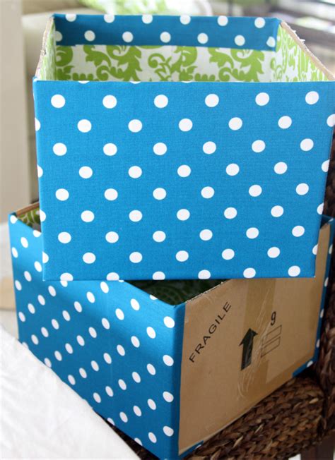 IHeart Organizing: Project Pretty: DIY Fabric Boxes & a Link Party!