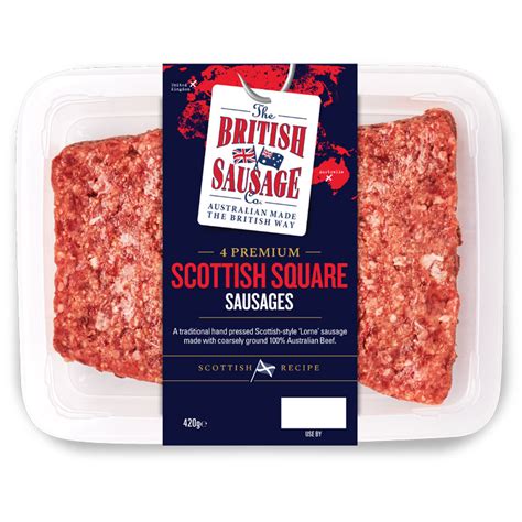 4 PREMIUM SCOTTISH SQUARE SAUSAGES • The British Sausage, Ham & Bacon Co