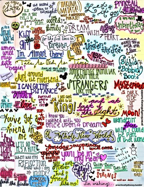 DailyLifeOfaDisneyFreak : Photo | Disney songs, Disney song lyrics, Disney doodles