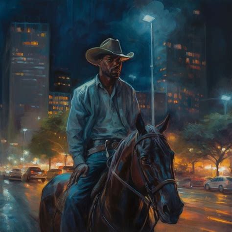 Urban Trails, New Age Cowboy, Cowboy Wall Art, Afro Cowboy, Modern Day ...