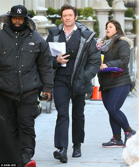 Hugh Jackman spotted on NYC set of The Greatest Showman | Daily Mail Online