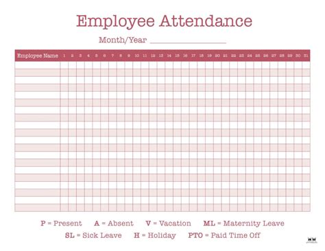 Free Printable Attendance Sheet Template [Word, Excel, PDF], 53% OFF