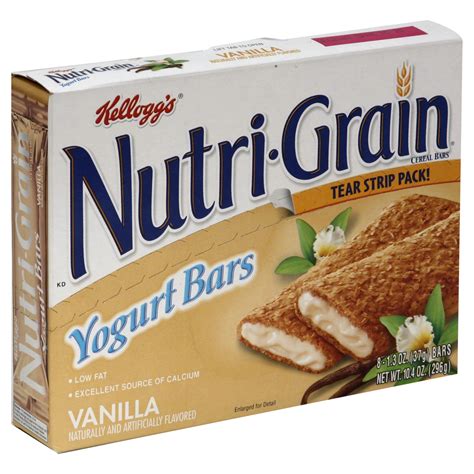 Nutri-Grain Yogurt Cereal Bars, Vanilla, 8 - 1.3 oz (37 g) bars [10.4 oz (296 g)] - Food ...