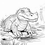 Free Alligator Coloring Pages sketch template