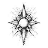 优雅的点刺太阳对称纹身设计 – Tattoos Wizard Designs sketch template