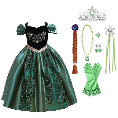 Frozen Anna Coronation Dress Luxury Girls Costume Princess Accessories ...