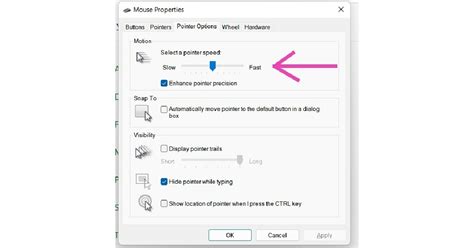 How to change the mouse pointer speed in Windows 11?