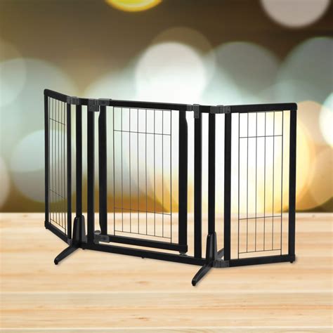 Freestanding Dog Gates | Freestanding Premium Plus Black Pet Gate