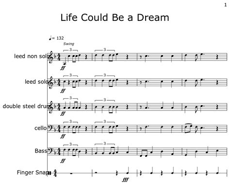 Life Could Be a Dream - Sheet music for Soprano Steel Drums, Bass Steel Drums, Drum Set