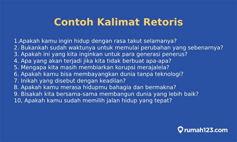 Contoh Kalimat Tanya Retoris Beserta Pengertian Dan Ciri Cirinya | The ...