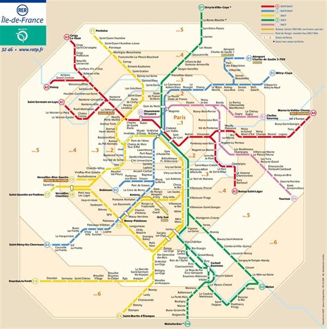 Paris metro zone map - Paris zone map metro (Île-de-France - France)