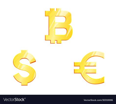 World currency gold symbol set main currencies Vector Image