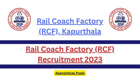 Rail Coach Factory Recruitment 2023 Download Notification PDF, Apply Online | GovJobsAdda.in