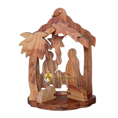 Nativity Christmas Ornament from the olive wood. Made in Bethlehem.