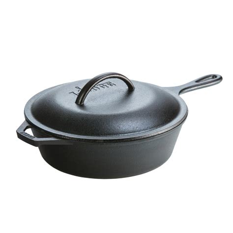 Seasoned 10.25 in. Round Deep Cast Iron Frying Pan Skillet with Lid Heavy Duty 761768372050 | eBay