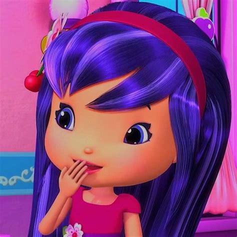 Cherry Jam strawberry shortcake aesthetic alt pfp icon avi black hair tiktok cartoon insta ...