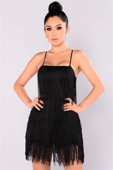 Something To You Fringe Dress - Black/Black | Fashion Nova, Dresses ...