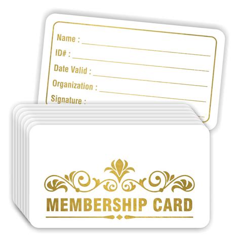 Buy Membership Cards (Pack of 100) Gold Foil Stamping 3.5" x 2" Blank Member ID Entry Card ...