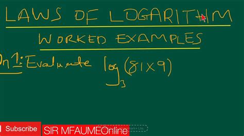 Application of Laws of Logarithm - YouTube