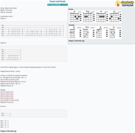 Chord: Dawn and Dusk - tab, song lyric, sheet, guitar, ukulele | chords.vip