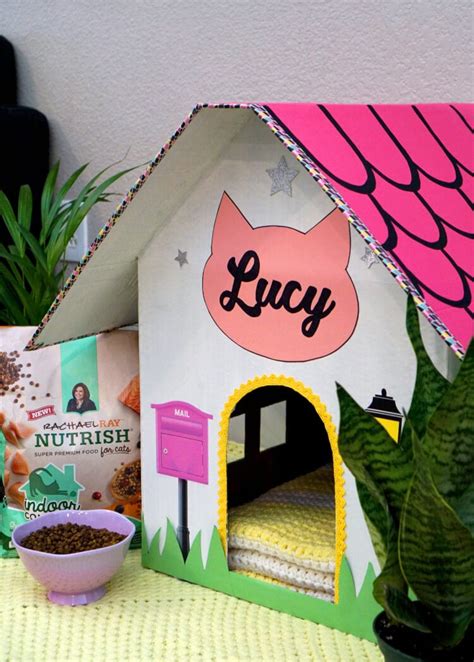 DIY Cardboard Cat House - Happiness is Homemade