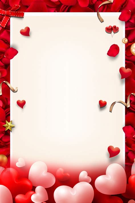 Red Rose Love Heart 520 Valentines Day Poster Background Wallpaper ...