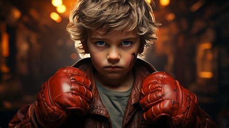 Premium Photo | Young boy with boxing gloves