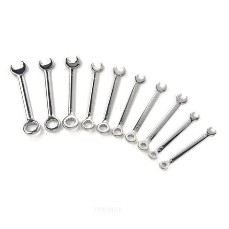 HBM 10-piece open-ended spanner and ring spanner set, small sizes - toolsidee.co.uk