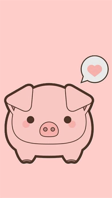 a pink pig with a thought bubble above it's head and a heart on its nose