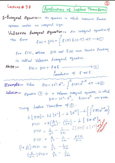 SOLUTION: Applications of Laplace transform - Studypool